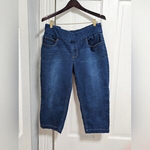 Dark Blue Denim Capri Pants
